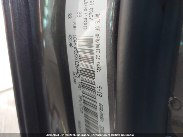 1C4PJMDX7KD209466 Jeep Cherokee Limited