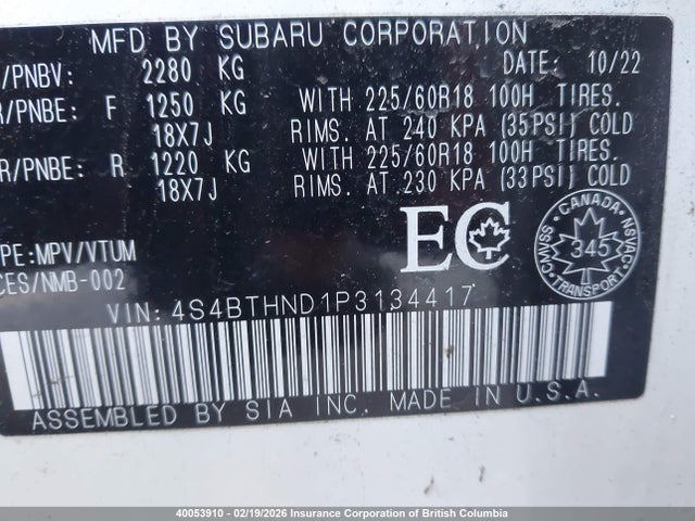 Subaru Outback Limited Xt 2023 4S4BTHND1P3134417 Image 9