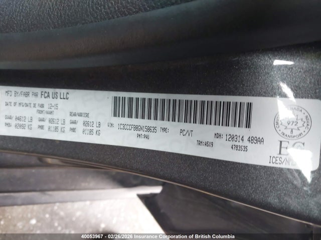 Chrysler 200 2016 1C3CCCFB8GN158635 Image 18
