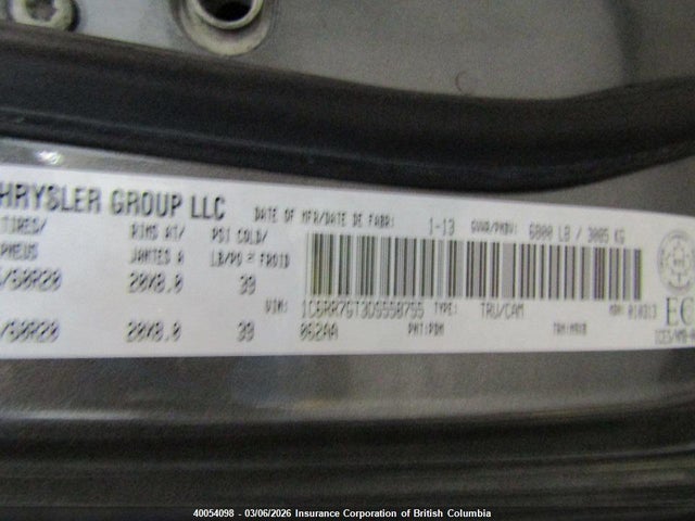 Продажа на аукционе авто 2013 Ram 1500 Slt, vin: 1C6RR7GT3DS558755, номер лота: 40054098