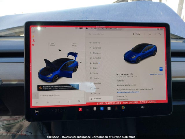 5YJ3E1EA4MF994553 Tesla MODEL 3