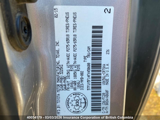 5TFUY5F14FX450600 Toyota Tundra Double Cab Sr/double Cab Sr5