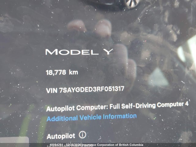 7SAYGDED3RF051317 Tesla Model Y