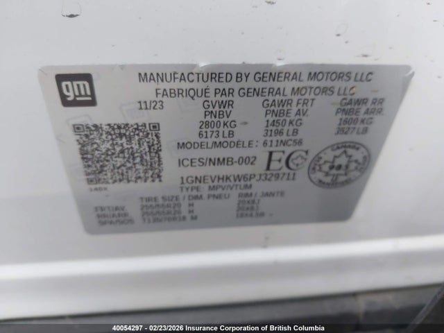 1GNEVHKW6PJ329711 Chevrolet Traverse Lt