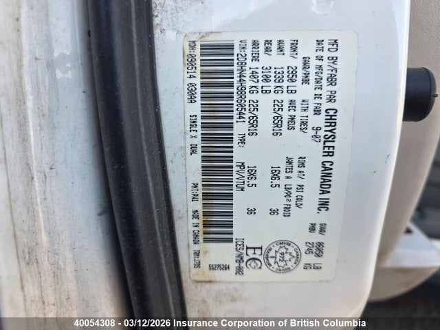 Aukcja sprzedaży 2008 Dodge Grand Caravan Se, vin: 2D8HN44H98R605441, numer aukcji: 40054308