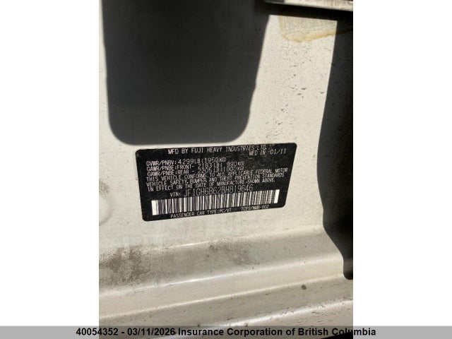 Aukcja sprzedaży 2011 Subaru Impreza 2.5i Premium, vin: JF1GH6B62BH819646, numer aukcji: 40054352