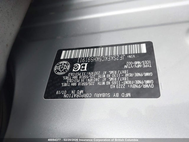 JF2SKEKC5KH591911 Subaru Forester Sport