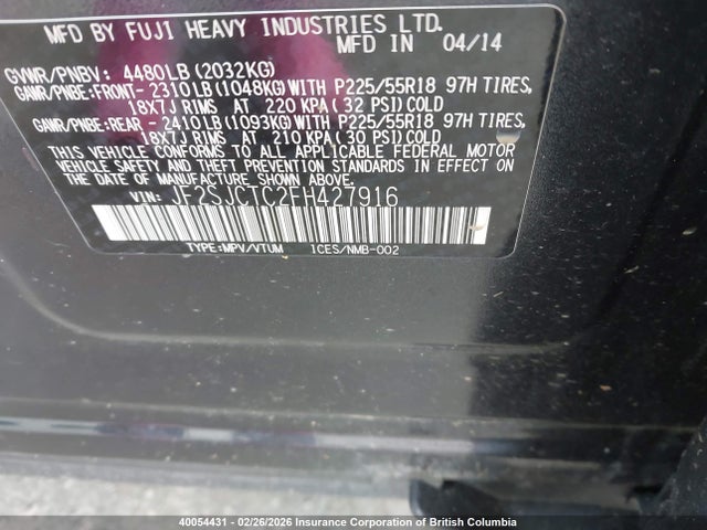 Subaru Forester 2.5i Touring 2015 JF2SJCTC2FH427916 Image 9