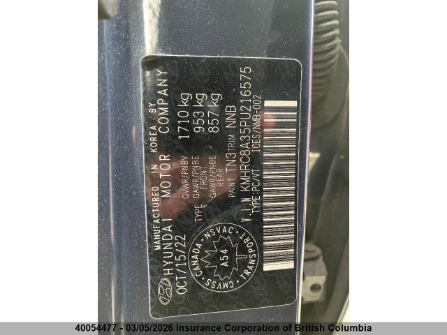 40054477 :رقم المزاد ، KMHRC8A35PU216575 vin ، 2023 Hyundai Venue مزاد بيع