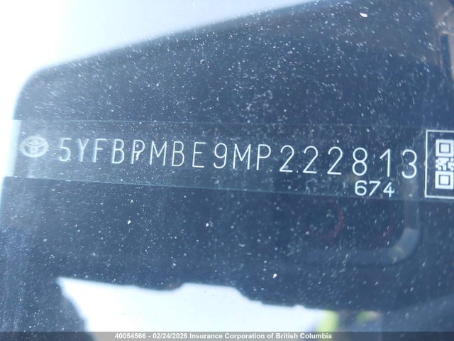 5YFBPMBE9MP222813 Toyota COROLLA LE