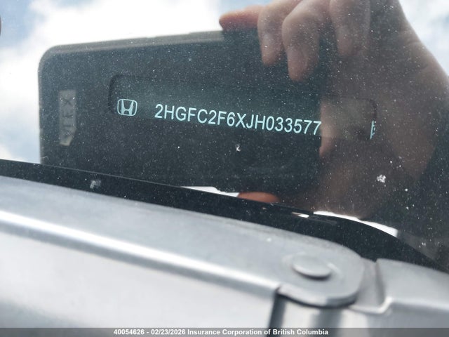 2018 Honda Civic მანქანა იყიდება აუქციონზე, vin: 2HGFC2F6XJH033577, აუქციონის ნომერი: 40054626