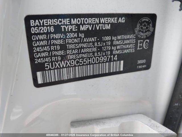 5UXWX9C55H0D99714 BMW X3 Xdrive28i