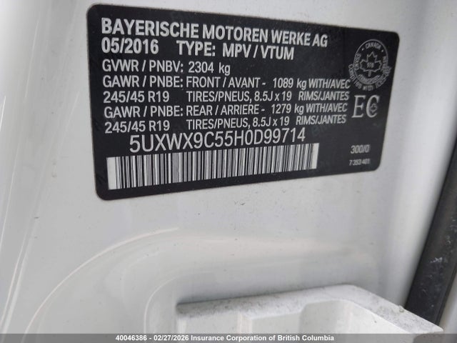 5UXWX9C55H0D99714 BMW X3 Xdrive28i