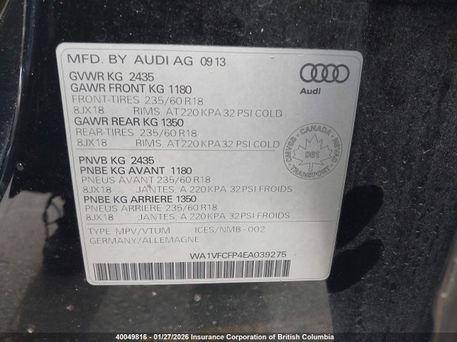 Audi Q5 Prestige 2014 WA1VFCFP4EA039275 Image 9