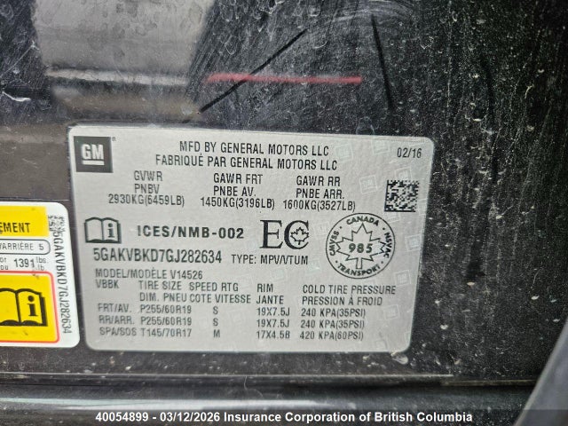 Продажа на аукционе авто 2016 Buick Enclave, vin: 5GAKVBKD7GJ282634, номер лота: 40054899