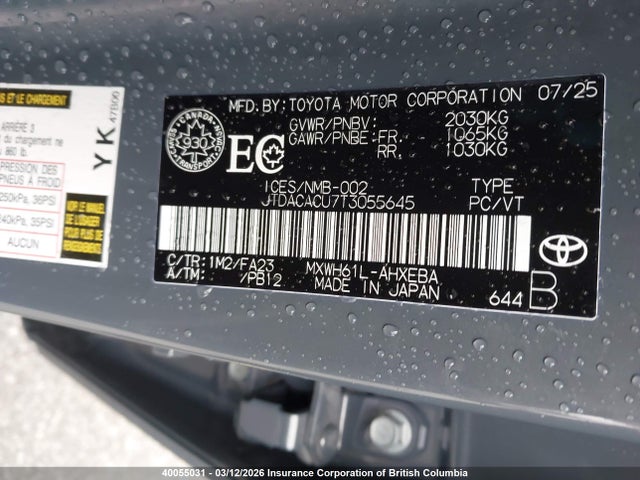 JTDACACU7T3055645 Toyota Prius