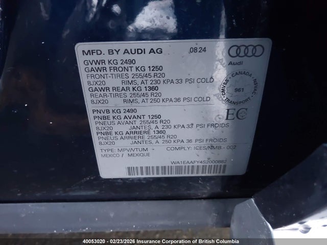 Audi Q5 Premium Plus 45 2025 WA1EAAFY4S2000882 Image 9