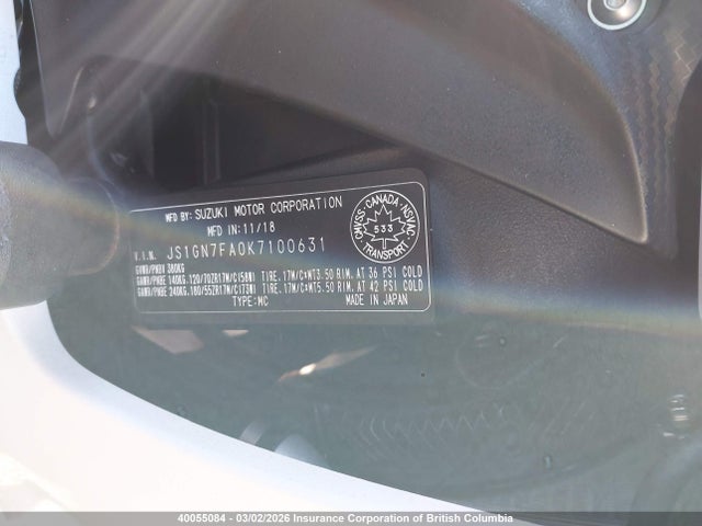 Suzuki GSX-R600 2019 JS1GN7FA0K7100631 Image 10