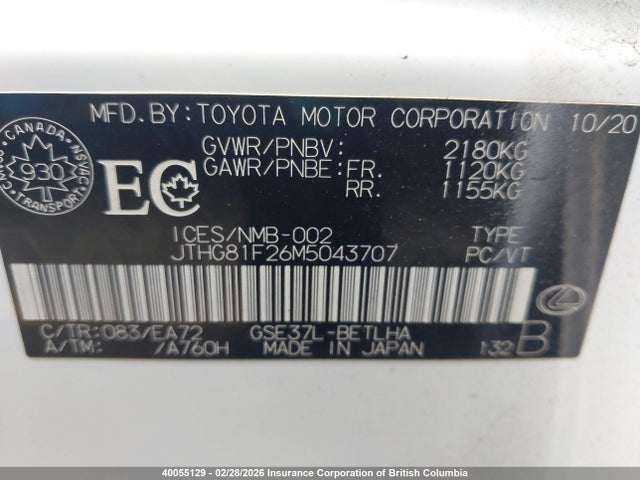 JTHG81F26M5043707 Lexus Is 300 F Sport