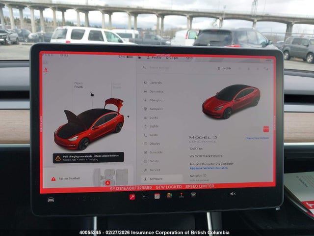 5YJ3E1EA6KF325889 Tesla MODEL 3