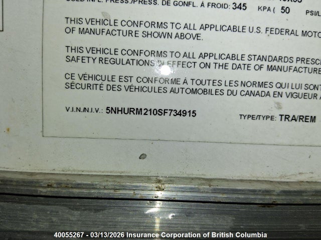 5NHURM210SF734915 Continental Cargo Box Trailer