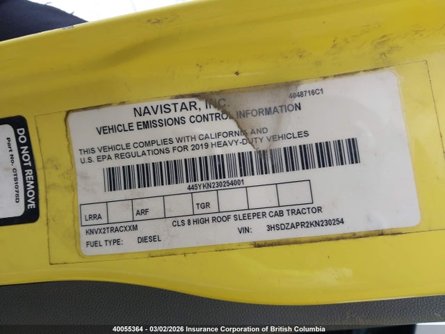 International Lt 2019 3HSDZAPR2KN230254 Image 9