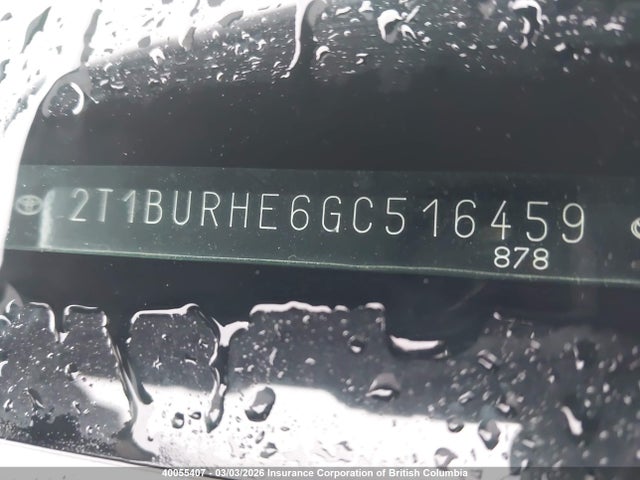 2T1BURHE6GC516459 Toyota Corolla L/le/le Pls/prm/s/s Pls