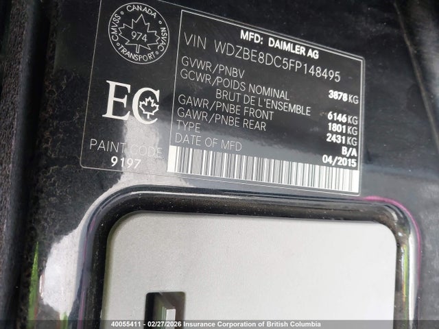 Mercedes-Benz Sprinter 2500 2015 WDZBE8DC5FP148495 Image 9