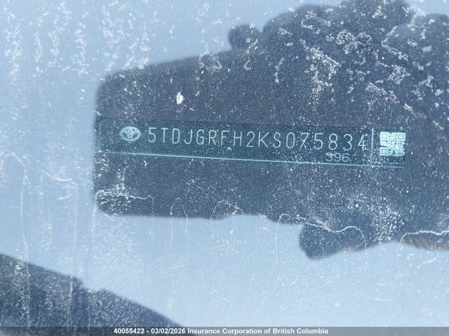 5TDJGRFH2KS075834 Toyota Highlander Hybrid/xle