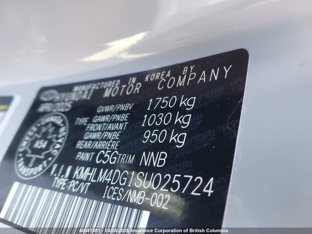 KMHLM4DG1SU025724 Hyundai Elantra Sel Sport