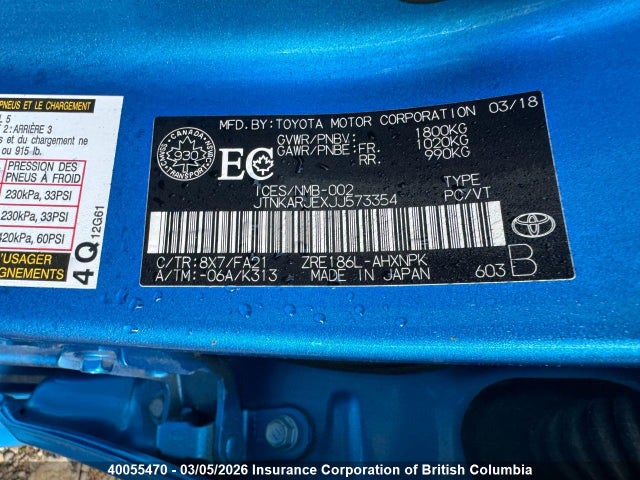 Toyota COROLLA IM 2018 JTNKARJEXJJ573354 Image 5