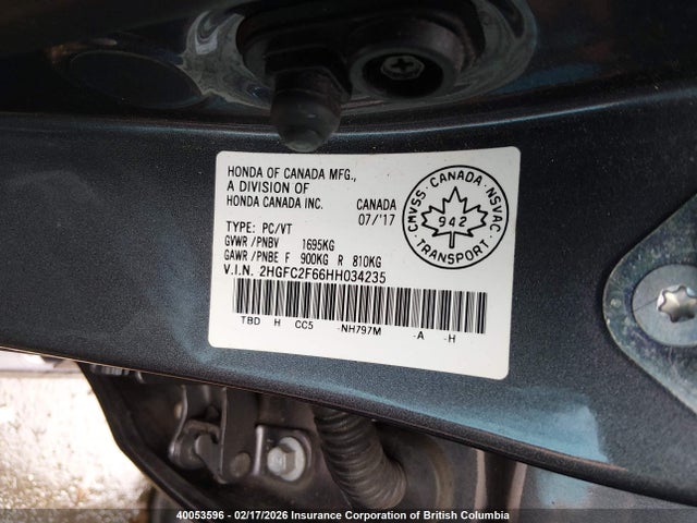Aukcja sprzedaży 2017 Honda Civic Lx, vin: 2HGFC2F66HH034235, numer aukcji: 40053596