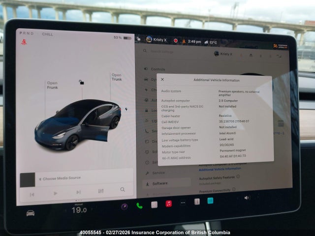 Tesla Model 3 Long Range/mid Range/standard Range/standard Range Plus 2019 5YJ3E1EA0KF321711 Image 7