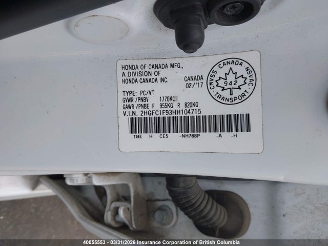 2HGFC1F93HH104715 Honda Civic