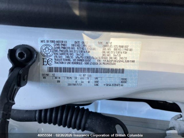 1FADP3K22HL326198 Ford Focus