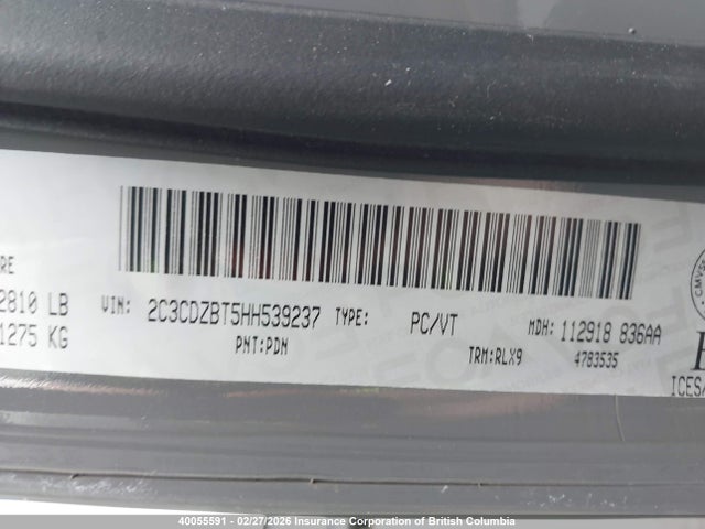 2C3CDZBT5HH539237 Dodge Challenger R/t