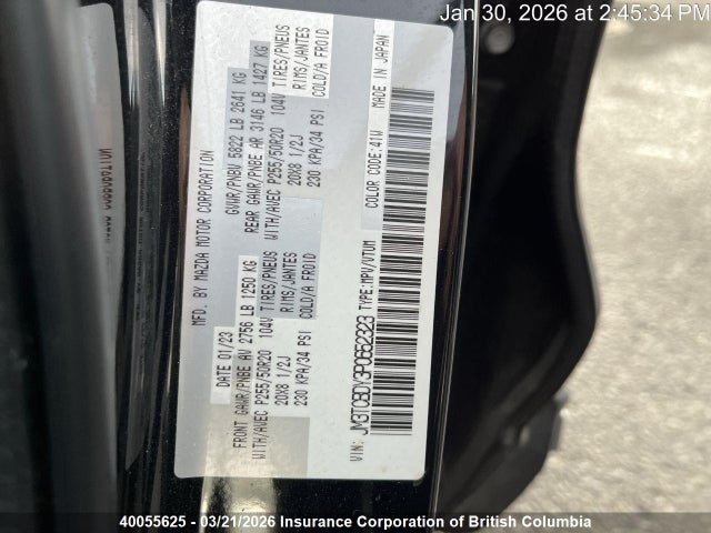 JM3TCBDY3P0652323 Mazda CX-9