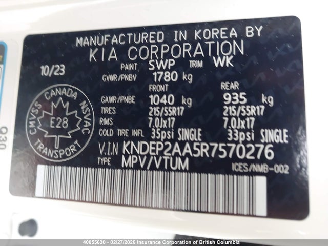 KNDEP2AA5R7570276 KIA Seltos Lx