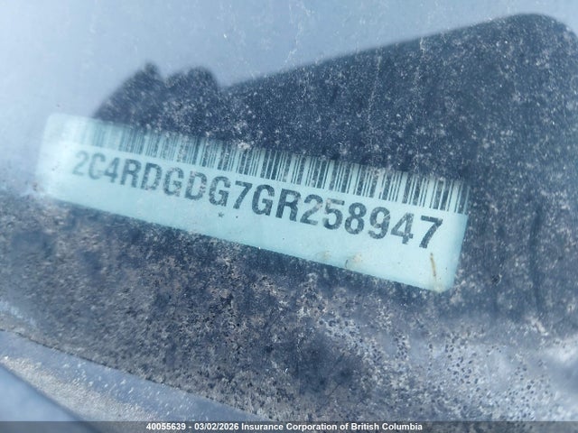 2C4RDGDG7GR258947 Dodge Grand Caravan Crew