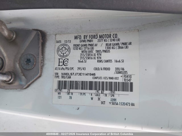 NM0LS7J73E1141946 Ford Transit Connect Xlt