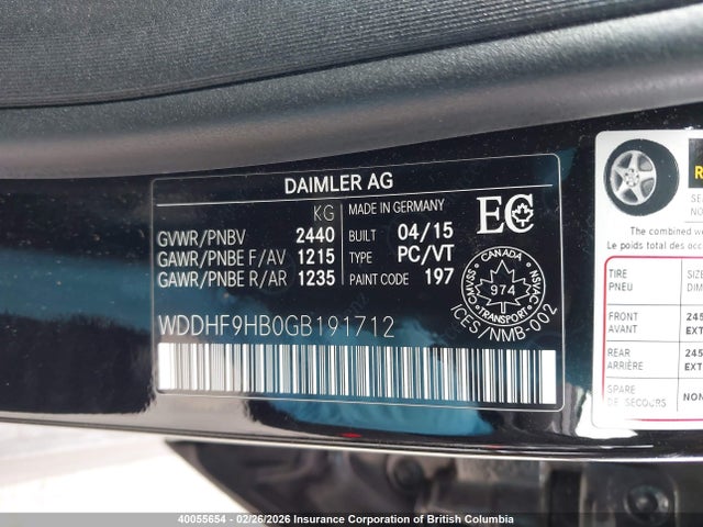 WDDHF9HB0GB191712 Mercedes-Benz E 250 Bluetec 4matic