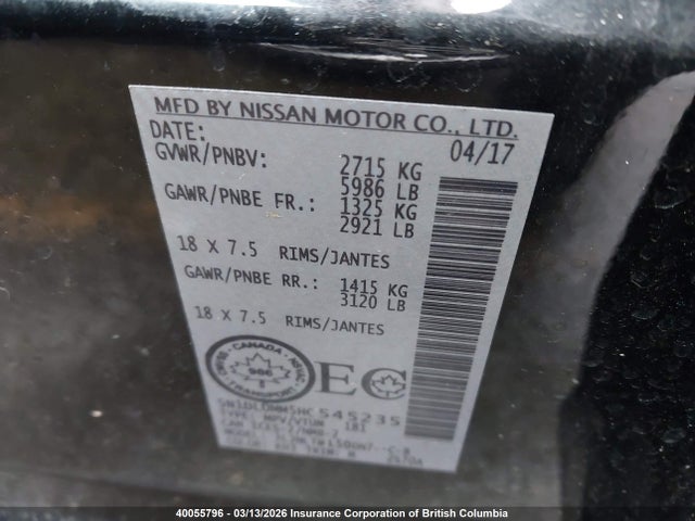 5N1DL0MM5HC545235 Infiniti QX60