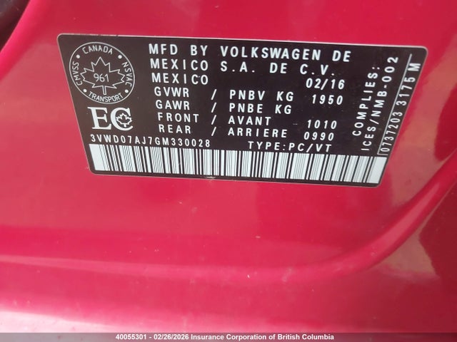 3VWD07AJ7GM330028 Volkswagen Jetta Comfortline