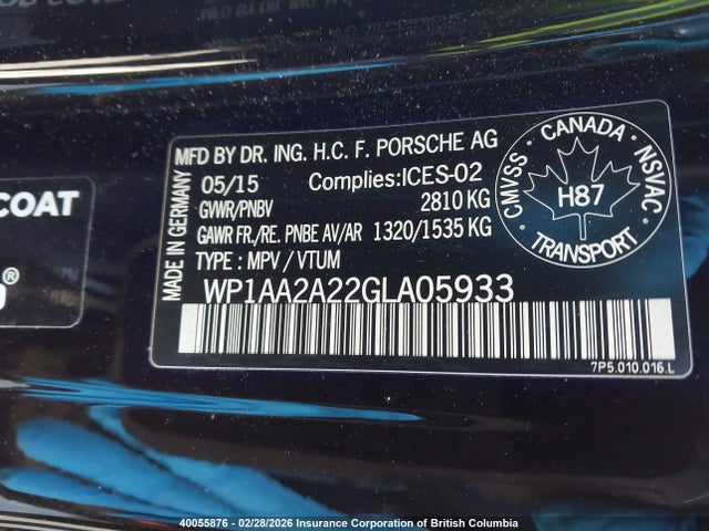 Porsche Cayenne 2016 WP1AA2A22GLA05933 Image 9