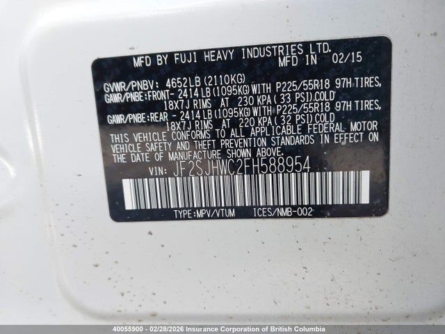 Subaru Forester 2.0xt Touring 2015 JF2SJHWC2FH588954 Image 9