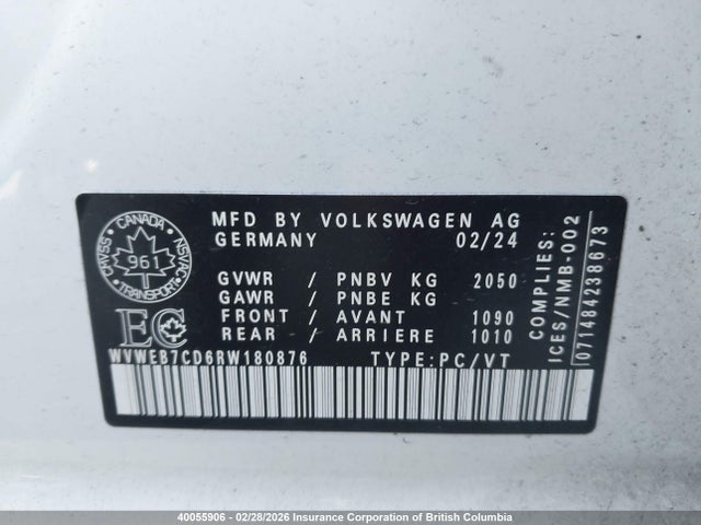 WVWEB7CD6RW180876 Volkswagen Golf
