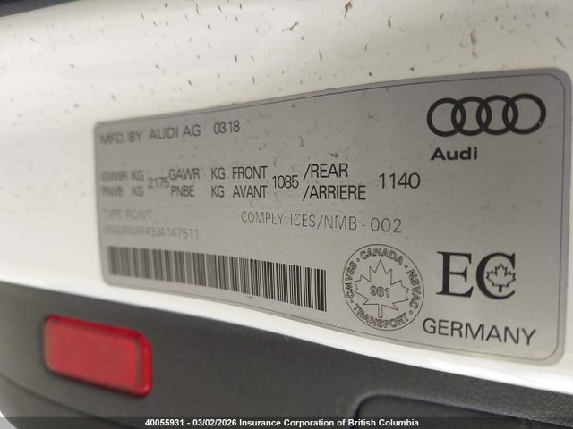 WAUANAF43JA147511 Audi A4