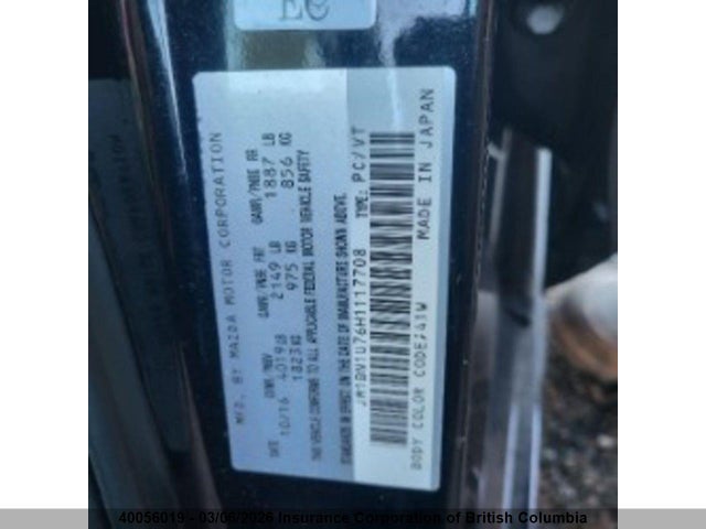 JM1BN1U76H1117708 Mazda 3 SPORT