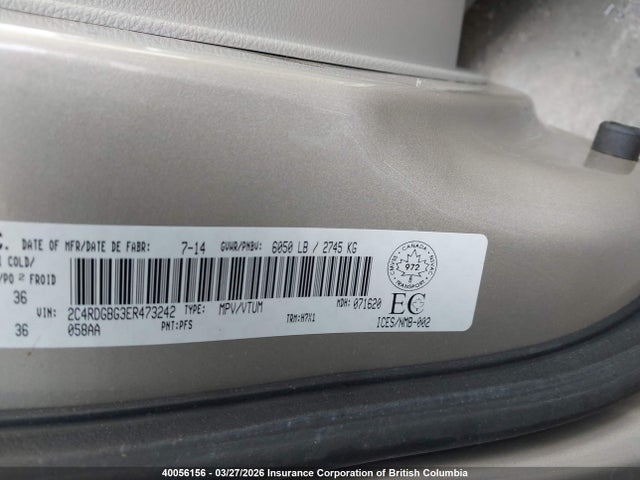2C4RDGBG3ER473242 Dodge Grand Caravan Se