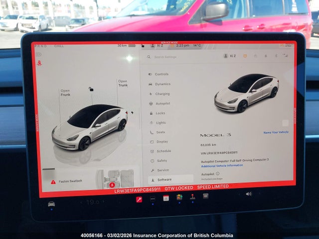 LRW3E1FA9PC845911 Tesla MODEL 3